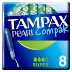 Tampax Pearl Compak Super Tampons Applicator 8 pack