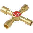 Rothenberger Brass Multi-Purpose 4 Way Utility Key