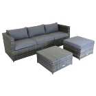 Charles Bentley Corner Sofa Garden Lounge Set - Grey