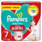 Pampers Baby-Dry Nappy Pants Size 7, 17+kg, Jumbo+ Pack 48 per pack