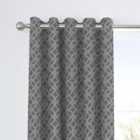 Curtina Oriental Squares Geometric Charcoal Eyelet Curtains
