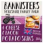 Bannisters Farm 4 Cheese & Bacon Baked Potato Skins 260g
