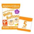 Kiddylicious Banana & Pumpkin Melty Buttons Baby Snacks Multi 5 x 6g