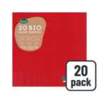 Red Compostable 3 Ply Paper Napkins 20 per pack