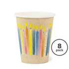Candles Recyclable Paper Party Cups 8 per pack