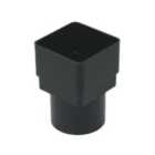 FloPlast Black Square to Round Gutter adaptor, (L)70mm (Dia)68mm