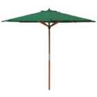 Rowlinson Willington 2.7m Wooden Parasol (base not included) - Green