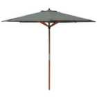 Rowlinson Willington 2.7m Wooden Parasol (base not included) - Grey