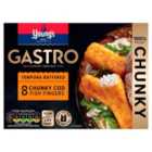 Young's Gastro Tempura Battered 8 Chunky Cod Fish Fingers 320g