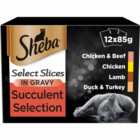 Sheba Select Slices Succulent Cat Food Pouches in Gravy 12 x 85g