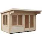 Shire Danbury 12x12 Toughened glass Pent Tongue & groove Wooden Cabin - Base not included