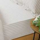 The Linen Yard Hebden Natural Stripe 100% Cotton Fitted Sheet