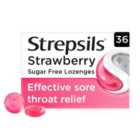Strepsils Strawberry Sugar Free Sore Throat Lozenges 36 per pack