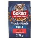 Bakers Meaty Meals Beef Dry Dog Food 2.7kg