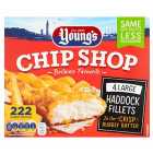 Young's Chip Shop 4 Large Battered Haddock Fillets Frozen 440g