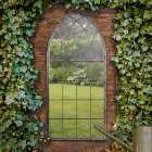 Chapel Distressed Arched Window Indoor Outdoor Full Length Wall Mirror