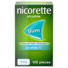 Nicorette Icy White Gum, 2 mg, 105 Gums (Stop Smoking Aid) 105 per pack