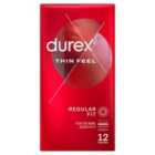 Durex Thin Feel Condoms Extra Silicone Lube Regular Fit 12 per pack