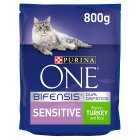 PURINA ONE Sensitive Turkey Dry Cat Food, 750g