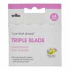 Wilko Women Triple Blade Refill 4 Pack