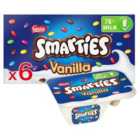 Smarties Mix-In Vanilla Yogurts 6 x 107g