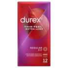 Durex Thin Feel Extra Lube Condoms Regular Fit 12 per pack