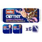 Muller Corner Chocolate Digestive & Strawberry Shortcake Yogurts 6 x 124g