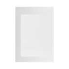 GoodHome Garcinia Gloss light grey integrated handle Glazed Cabinet door (W)500mm (H)715mm (T)19mm