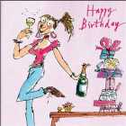 Quentin Blake Wine Birthday Card