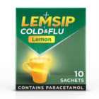 Lemsip Cold & Flu Lemon Sachets Paracetamol Sore Throat 10 per pack