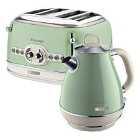 Ariete ARPK20 Vintage 4-Slice Toaster and 1.7L Fast Boil Jug Kettle - Green