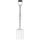 Draper Extra Long S/Steel Garden Fork w/ Soft Grip - Silver
