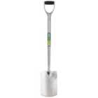 Draper Extra Long Stainless Steel Garden Spade with Soft Grip - Silver