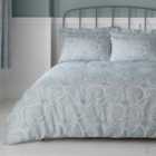 Abigail Blue Textured Cover and Pillowcase Set
