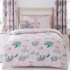 Pink Pretty Sloth Duvet Cover and Pillowcase Set
