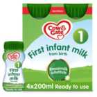 Cow & Gate 1 First Baby Milk Formula Liquid from Birth Multipack 4 x 200ml