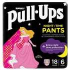 Huggies Pull Ups Trainers Night Girl 2-4yr Size 6 Nappy Pants 18 per pack