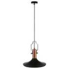 Premier Housewares Argo Large Pendant Lamp in Black/Brushed Copper