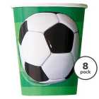Football Recyclable Paper Party Cups 8 per pack