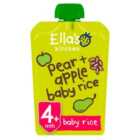 Ella's Kitchen Pear and Apple Baby Rice Baby Food Pouch 4+ Months 120g