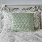 Evesham Green Quilted Velvet Cushion
