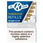 Ok Vape Tobacco Medium E-Cigarette Refills 12mg 5 per pack