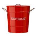 Premier Housewares Compost Bin With Plastic Inner Bucket - Red