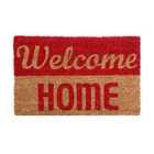 Premier Housewares Natrual and Red Coir Doormat - Welcome Home
