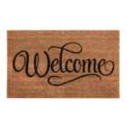 Premier Housewares Natrual and Black Coir Doormat - Welcome