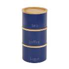 Set of 3 Navy Metal Stacking Canisters