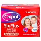 Calpol 6+ Years Sugar Free Strawberry Paracetamol Sachets 12 x 5ml