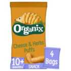 Organix Cheese & Herb Orgnic Puffs, 10 mths+ Multipack 4 x 15g