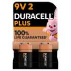 Duracell Plus 100% 9V Alkaline Batteries 2 per pack