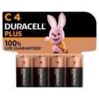 Duracell Plus 100% C Alkaline Batteries 4 per pack